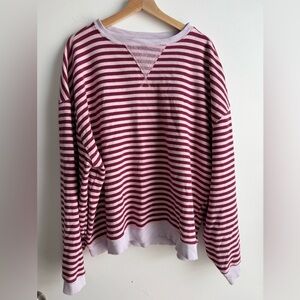 Free People We The Free Classic Striped Oversized Crewneck